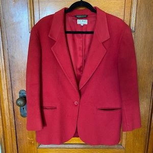 L.L. Bean red wool blazer size 12p 90s vintage